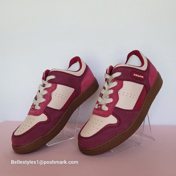 COACH Low Top Leather and Suede Sneakers C201- Pink color- Women’s US Size 9B ⭐ - Picture 5 of 16